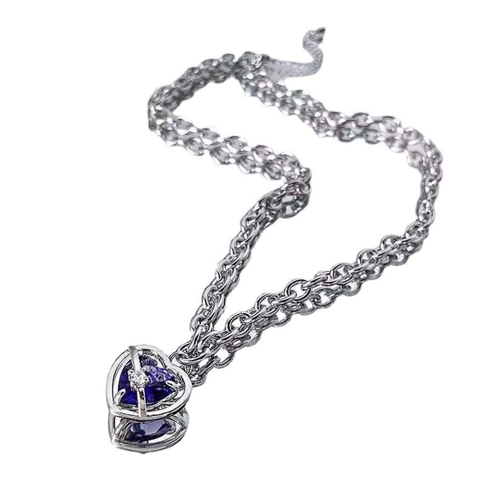 Mxbeauty Cinta Kalung Kristal Kreatif Gadis Keren Hadiah Rantai Y2K Anti Karat Gaya Korea Necklace