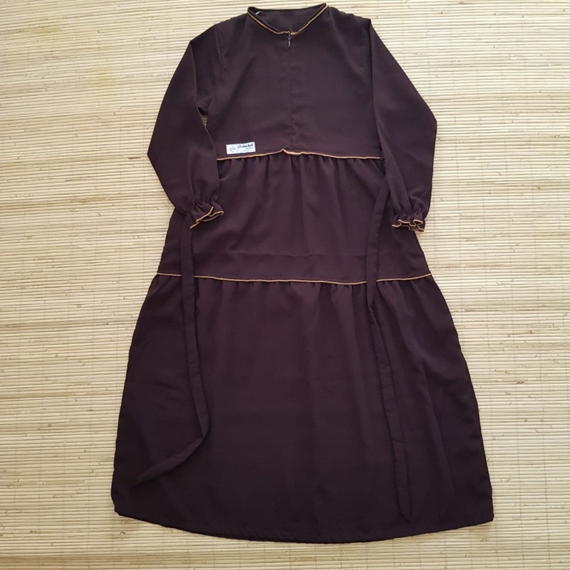 Gamis anak perempuan usia 6 - 7 Tahun Coklat Tua Masih Bagus preloved Rempel cantik syari polos