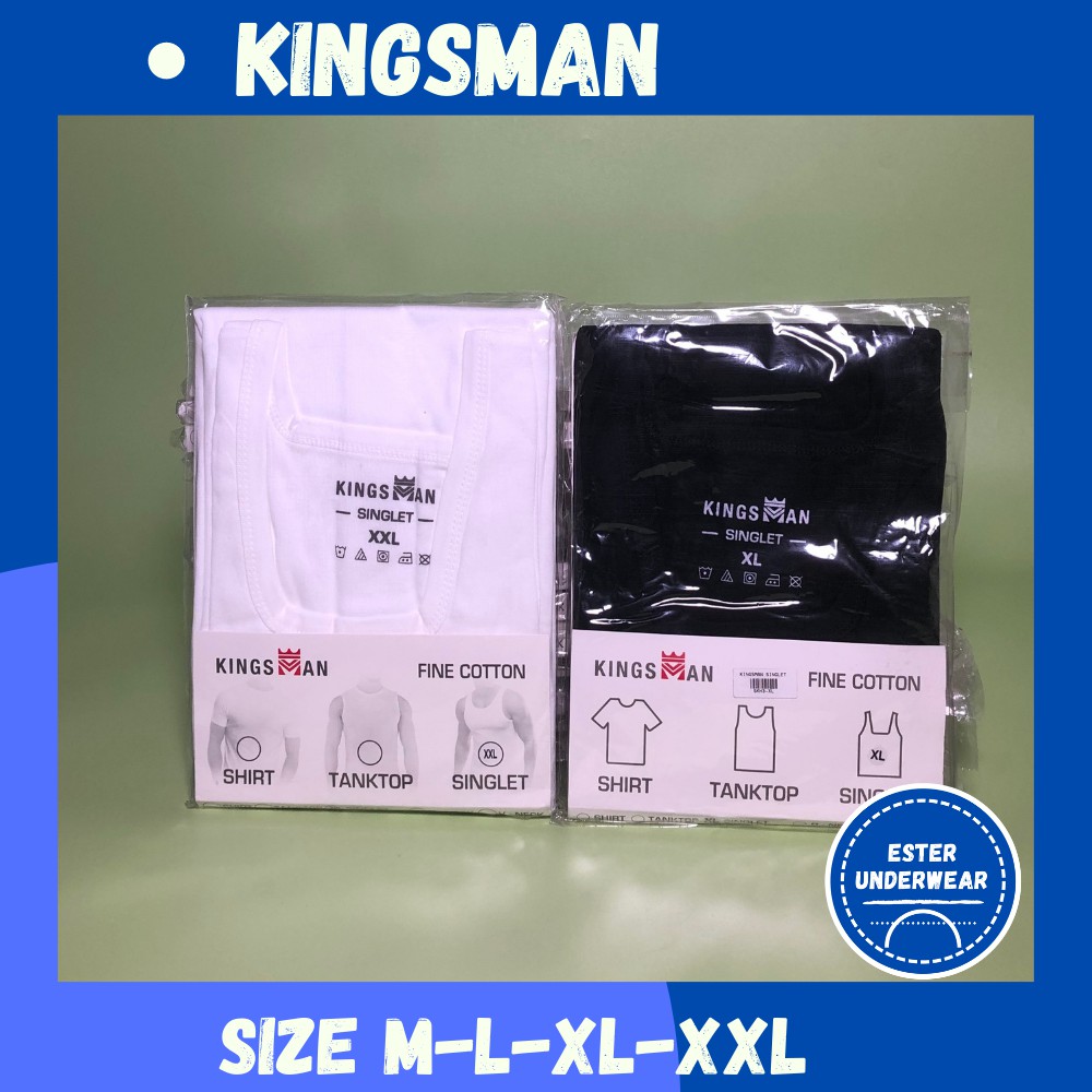 Kaos Singlet Pria Kingsman SKP Putih  Isi-1 Pcs bahan Fine Cotton