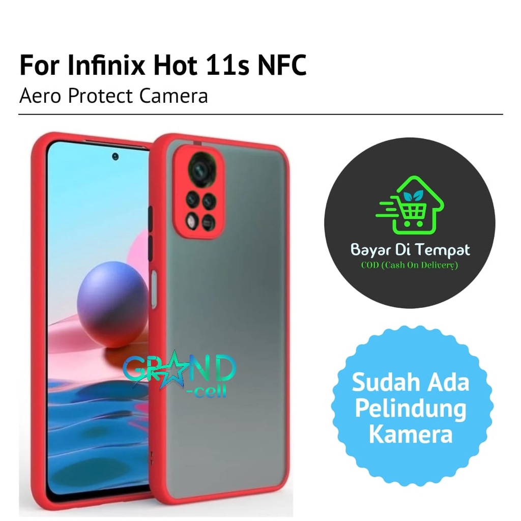 Case HP for INFINIX HOT 11S NFC Premium Casing Aero Bumper Matte Protect Camera Hardcase Handphone