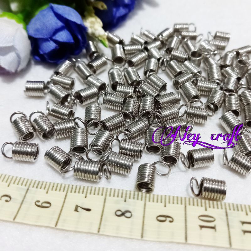 (25 pcs /10gram) kait per spiral - kait ujung tali model per - kait stopper ujung tali kalung gelang