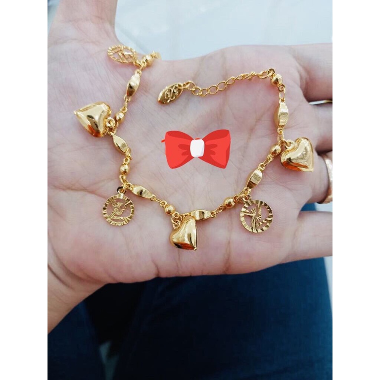 Gelang tangan rombe dewasa love lapis emas Yaxiya