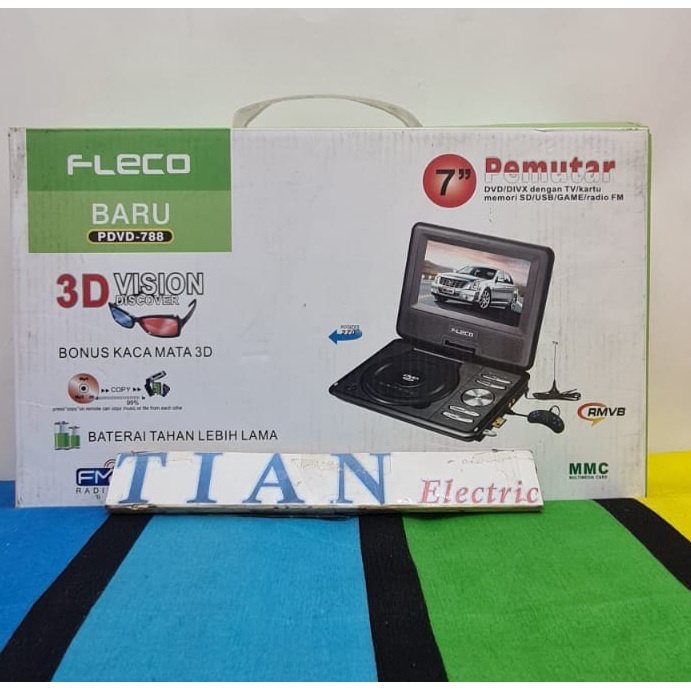 FLECO PDVD-788 Portable DVD Player 7 Inch