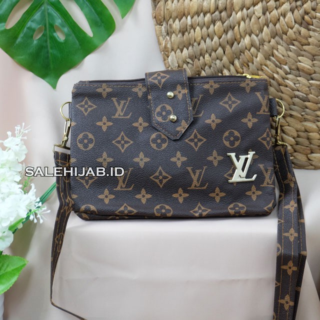 Tas Slingbag Resleting 3 Ruang / Tas Selempang Pria Wanita Fashion Kekinian