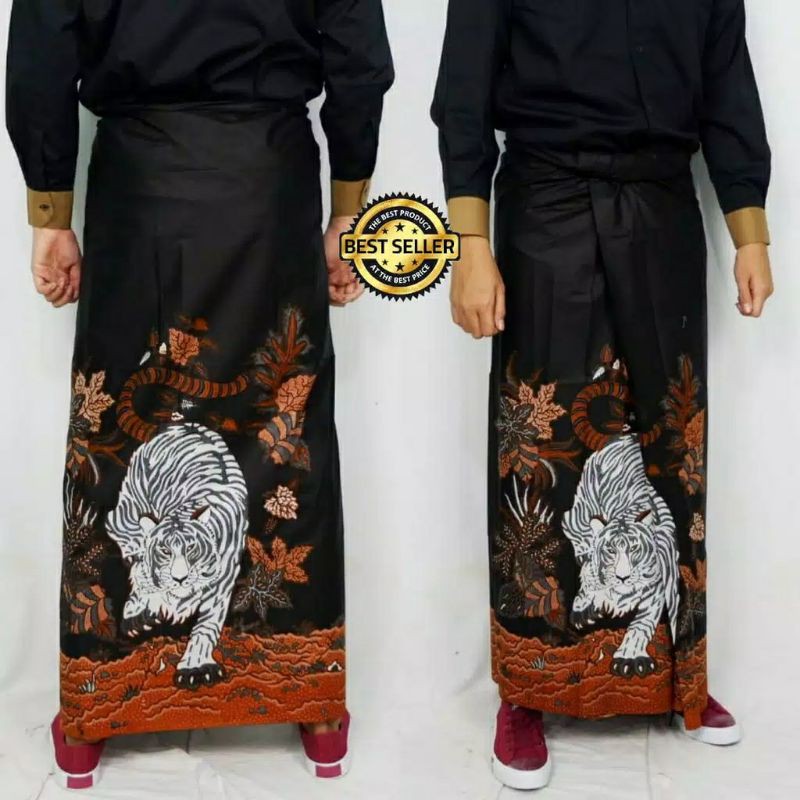 SARUNG BATIK MOTIF MACAN ASIA -UKURAN DEWASA &amp; ANAK-BAHAN KATUN