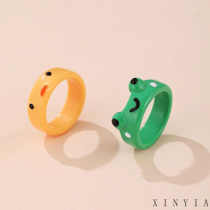 【COD】Cincin Ekor Desain Kartun Katak lucu Gaya Korea Untuk Wanita Kartun Bahan