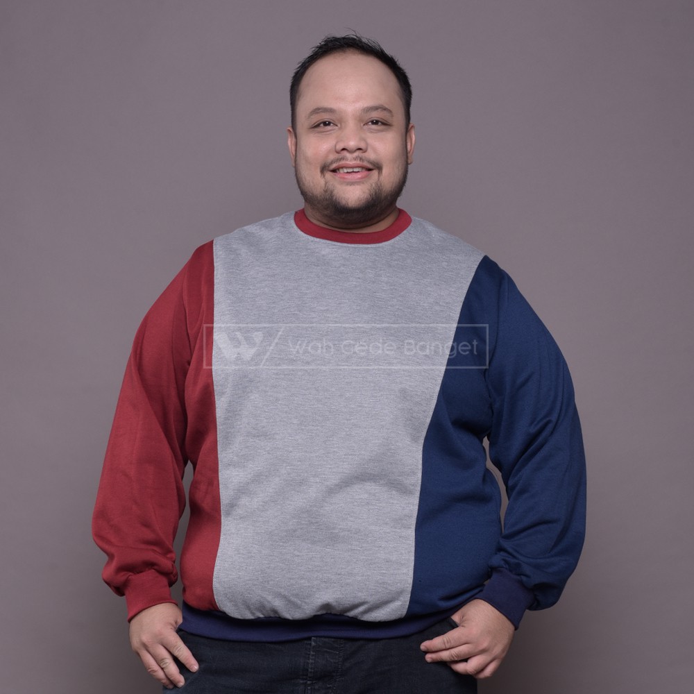 

WGB Crew Neck Sweater Anson Pria Jumbo Big Size Cowok Ukuran Besar XL XXL