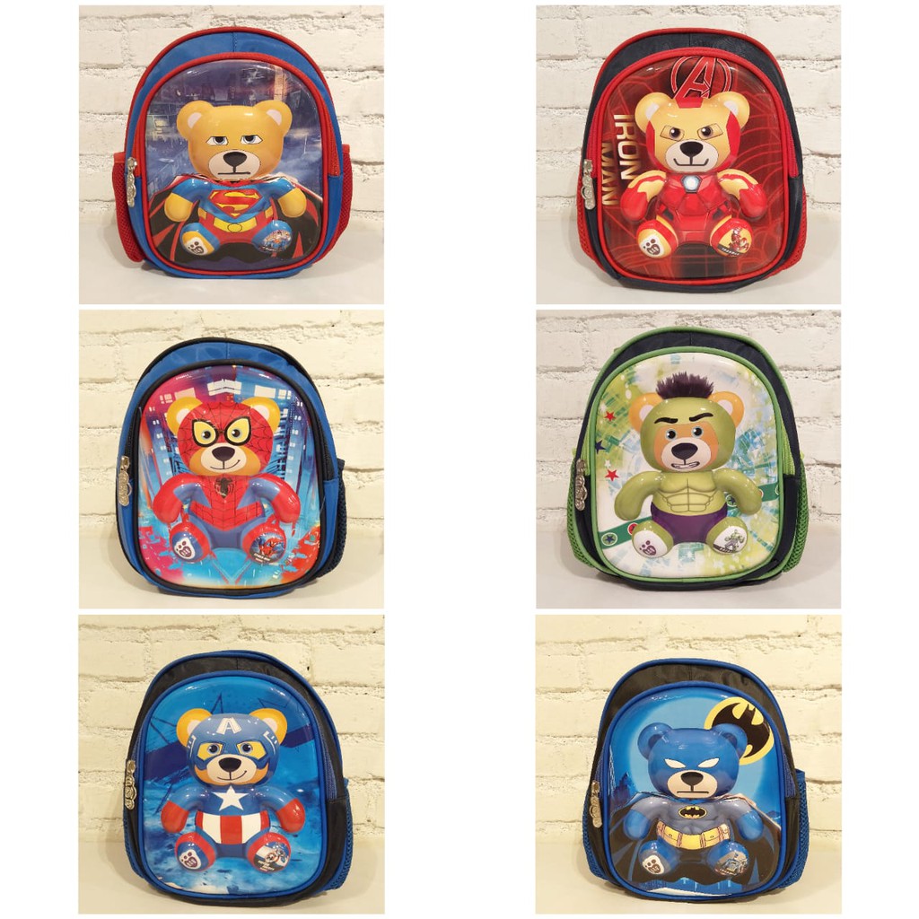 Tas ransel beruang karakter anak paud 10" import RSL10