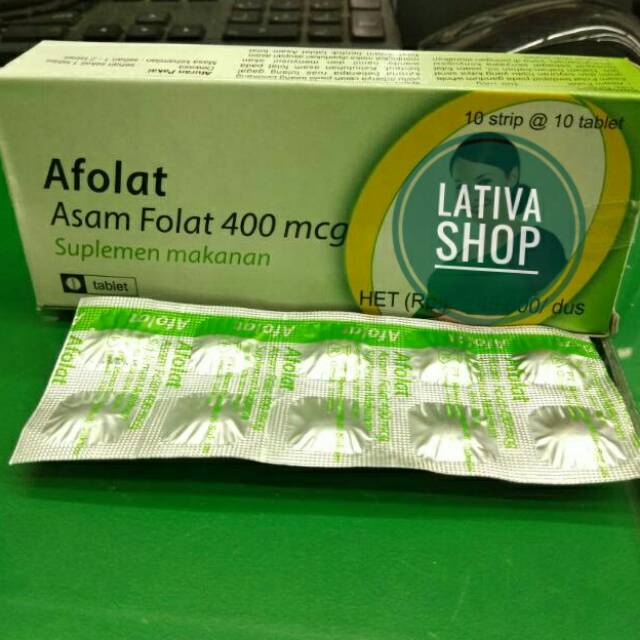 AFOLAT Asam Folat 400 mcg dan ANELAT 1000 mcg 1 strip 10 tablet