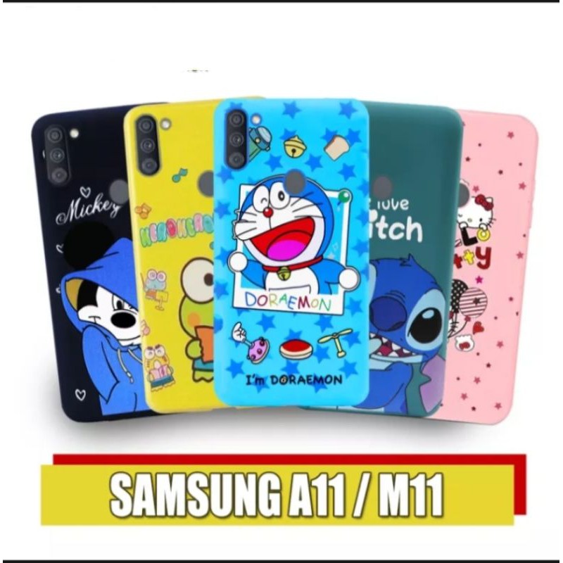 Case Samsung A11 / M11 Softcase Karakter Doraemon Hello Kitty Mickey mouse Keropi Stich