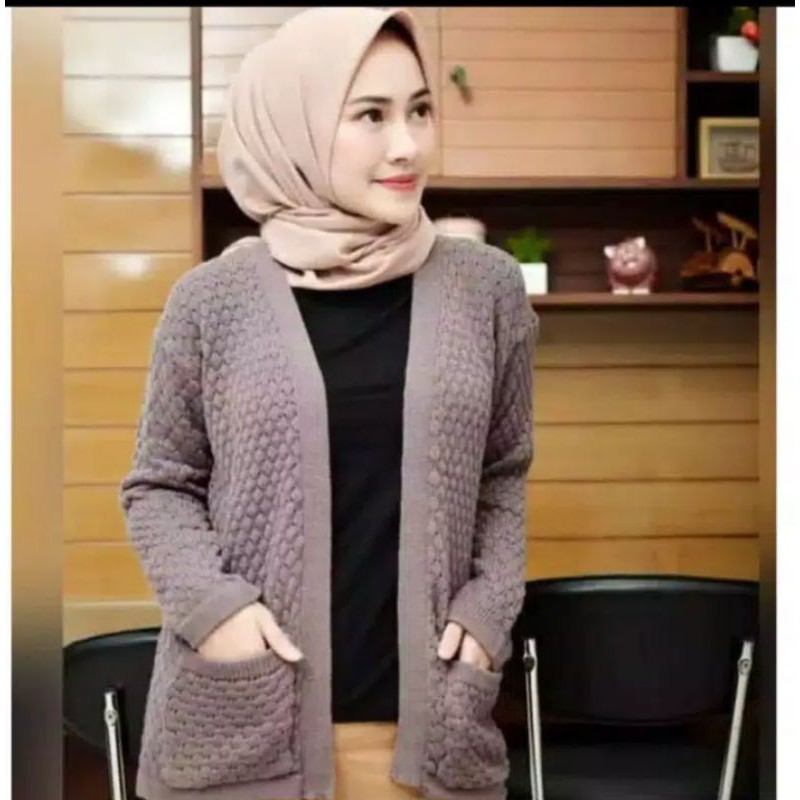 KARDYGAN POPCORN RAJUT PREMIUM M to Xl