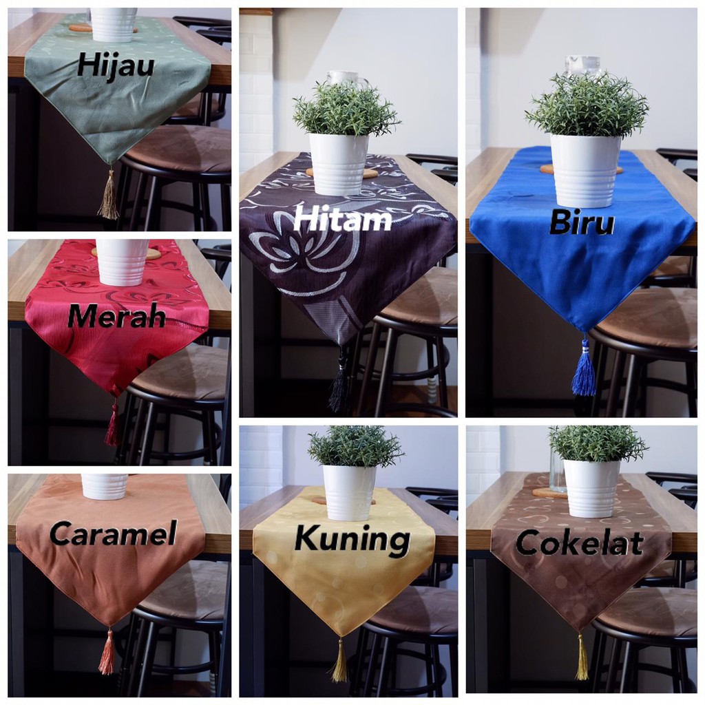 ✅COD Taplak Meja Motif Bervariasi dengan Tassel (Table Runner) Murah Bahan Berkualitas Premium