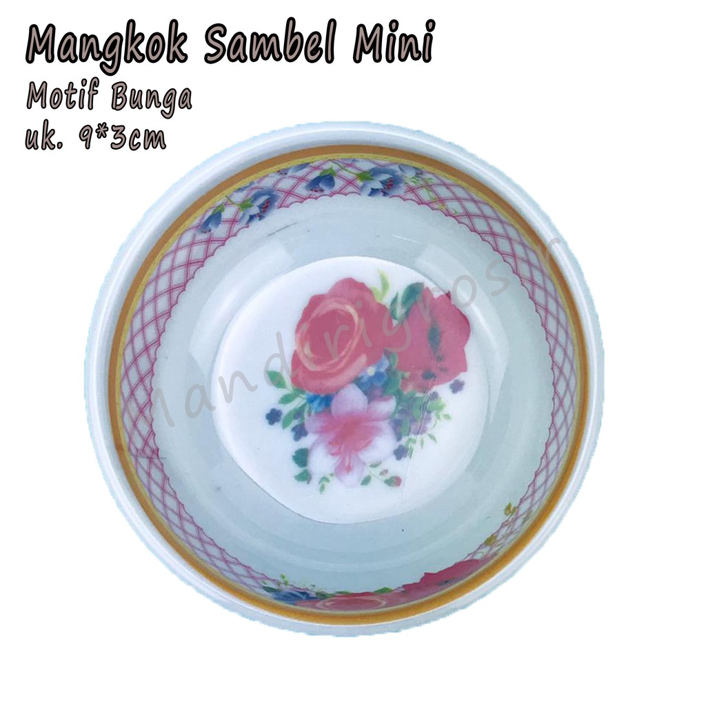 Mangkok * Sambel * Motif Bunga * 9*3cm