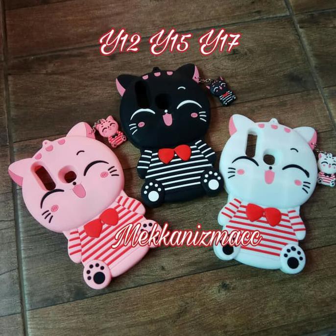 VIVO Y12 Y15 Y17 CASE BONEKA 4D 3D KARAKTER SOFT SILICON 3D MIMI CAT