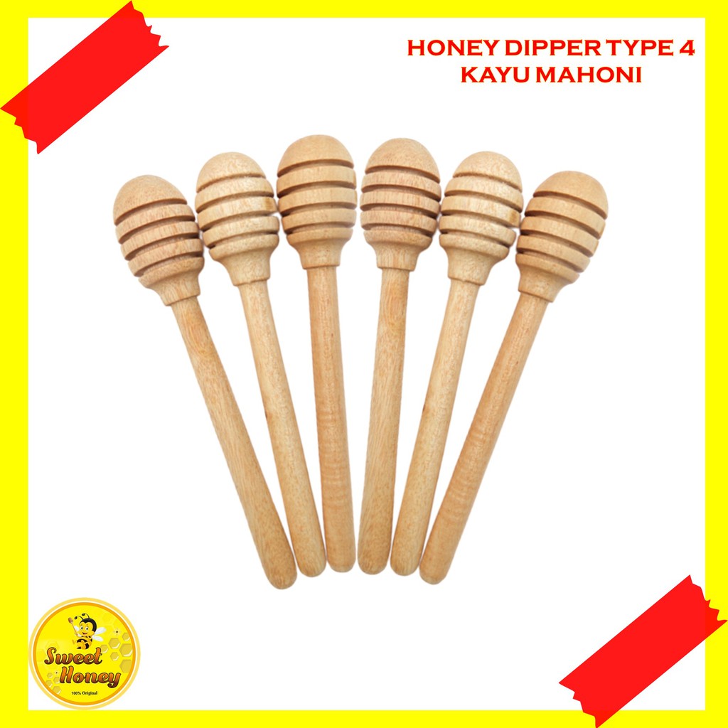 SENDOK KAYU MADU HONEY DIPPER TYPE 4 KAYU MAHONI | Shopee Indonesia