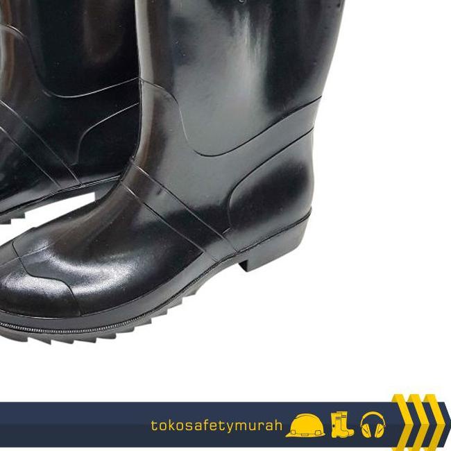 Sepatu boot bot Jeep pria wanita pendek hitam proyek karet anti air