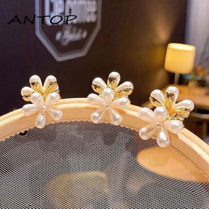 Ins Wind Hairpin Camellia Pearl Grasping Clip Hairpin Small Flower Korean Elegant Temperament Chuck Girl Headdress ANTOP