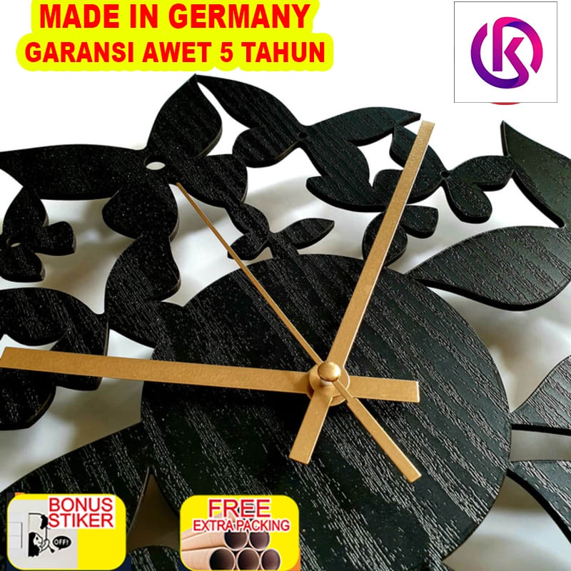 

Terlaris Jam Dinding Unik Artistik - PAPPILON Wall Clock - Hitam