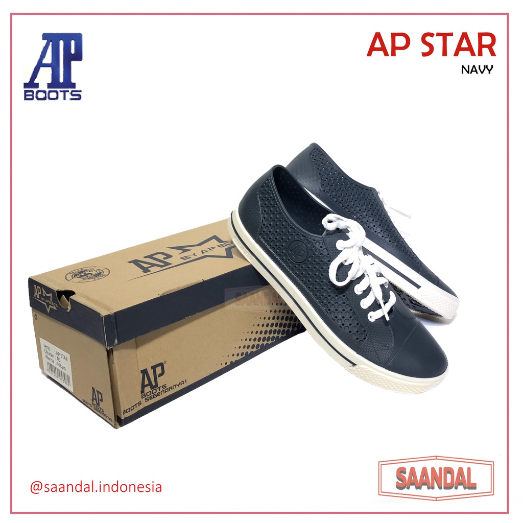 Sepatu Sekolah Kantor Hitam Snekers Kets AP STAR Navy Size 38-42 Pria Wanita Anak Laki-Laki Perempuan