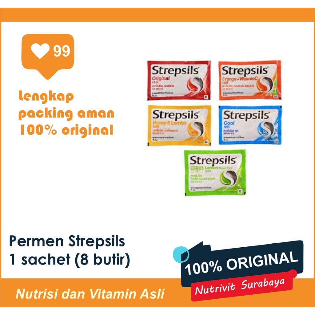 PERMEN STREPSIL ISI 8 COOL/ ORIGINAL/ HONEY LEMON