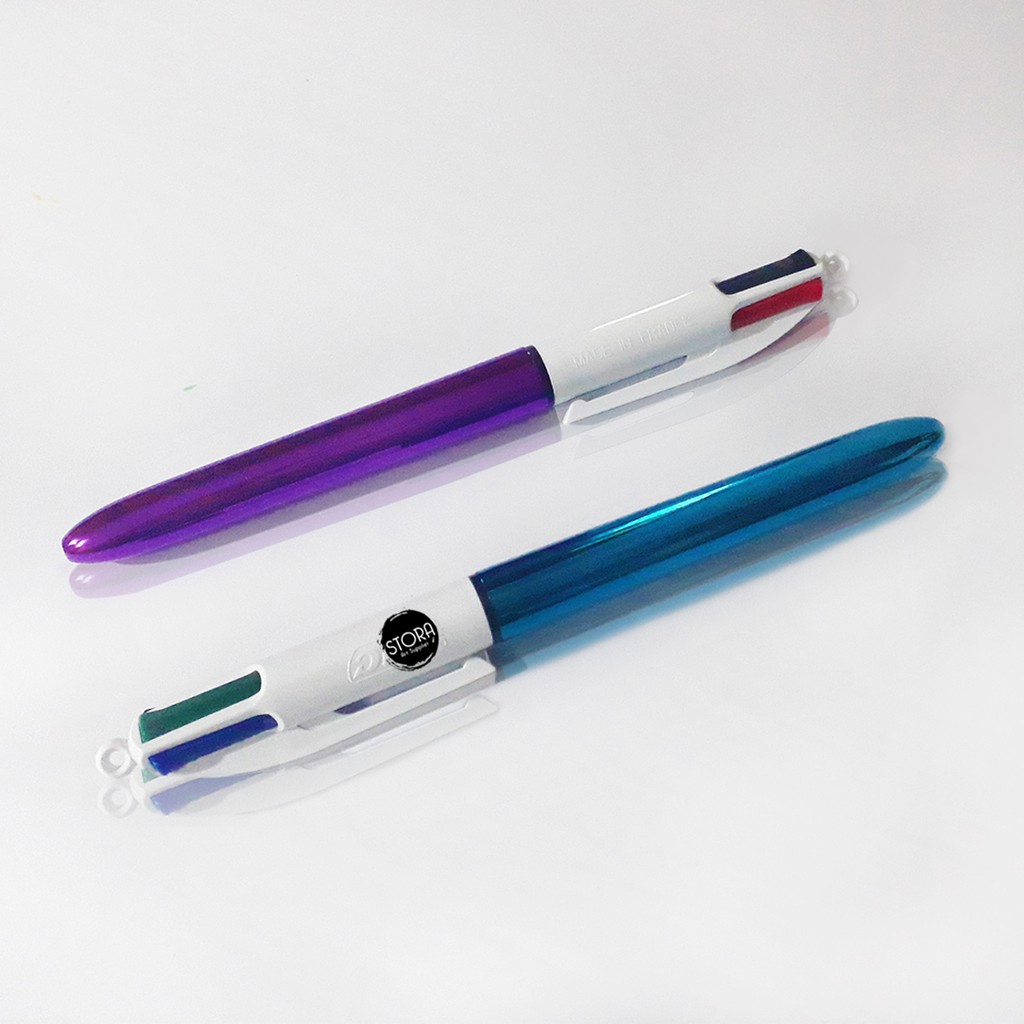 BIC Pen 4 in 1 - Ballpoint - Pulpen - Bolpen 4 warna Tebal 1.0 mm - Bitu Metalic