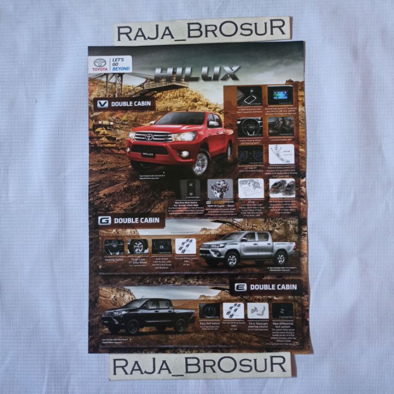 Poster brosur Toyota Hilux double cabin 2019