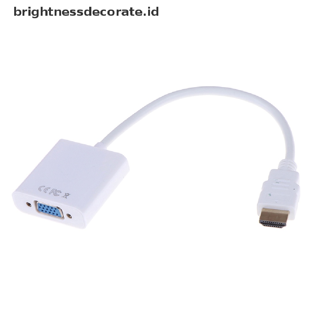 1 Pc Adaptor Konverter HDMI Ke VGA HD 1080P Warna Putih