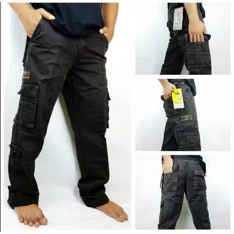 Celana Cargo Panjang PDL Pria Decaver / Ganveer Kargo Gunung Hijau Army Size 27 Sampai Jumbo 44