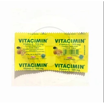 Vitacimin Vitamin C 500mg 20Tablet Vitamin Hisap Fresh Lemon Vit C Vita Cimin Jeruk Kuning