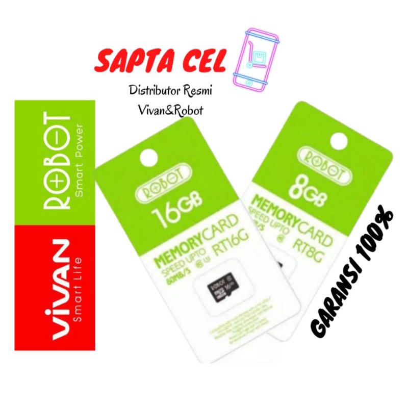 Kartu Memori / Sd Card / Memory Card / MMC Robot 100% 4gb / 8gb / 16gb