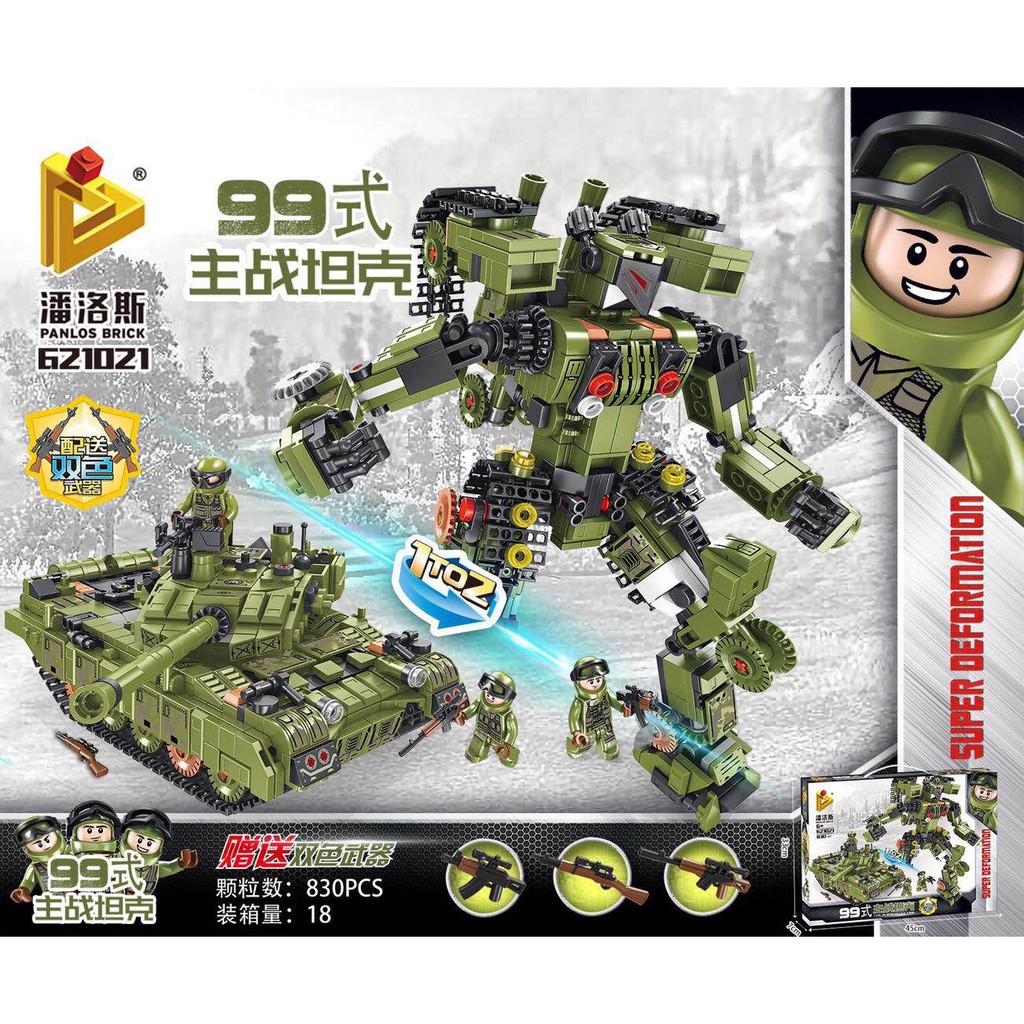 Brick Lego Robot Panlos Mobil Tank Combo 621021