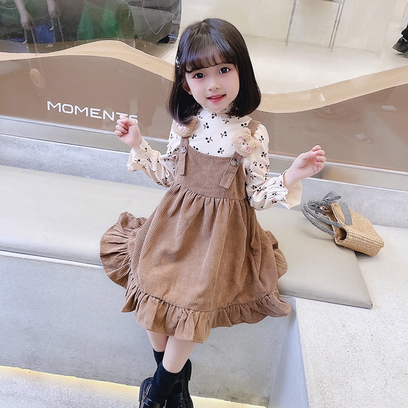 【Happy Baby】0-4Tahun Dress Lucu Rumbai Lengan Panjang Tali Depan QZ-85