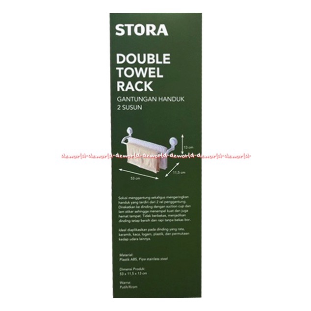 Stora Double Towel Rack Gantungan Handuk 2Susun Tanpa Paku Lem