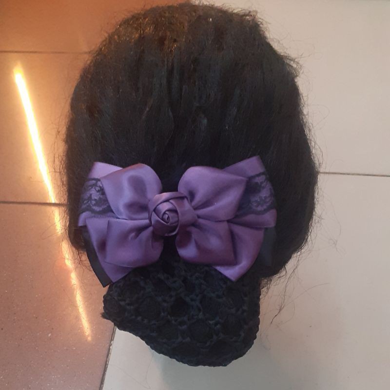 Jepit Harnet Pita Bunga Satin-Jepit Cepol Harnet