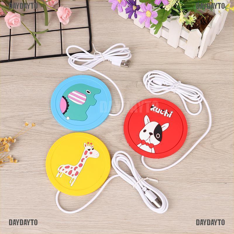 (DAYDAYTO) Pad Penghangat Cangkir Kopi / Teh usb Motif Kartun Bahan Silikon