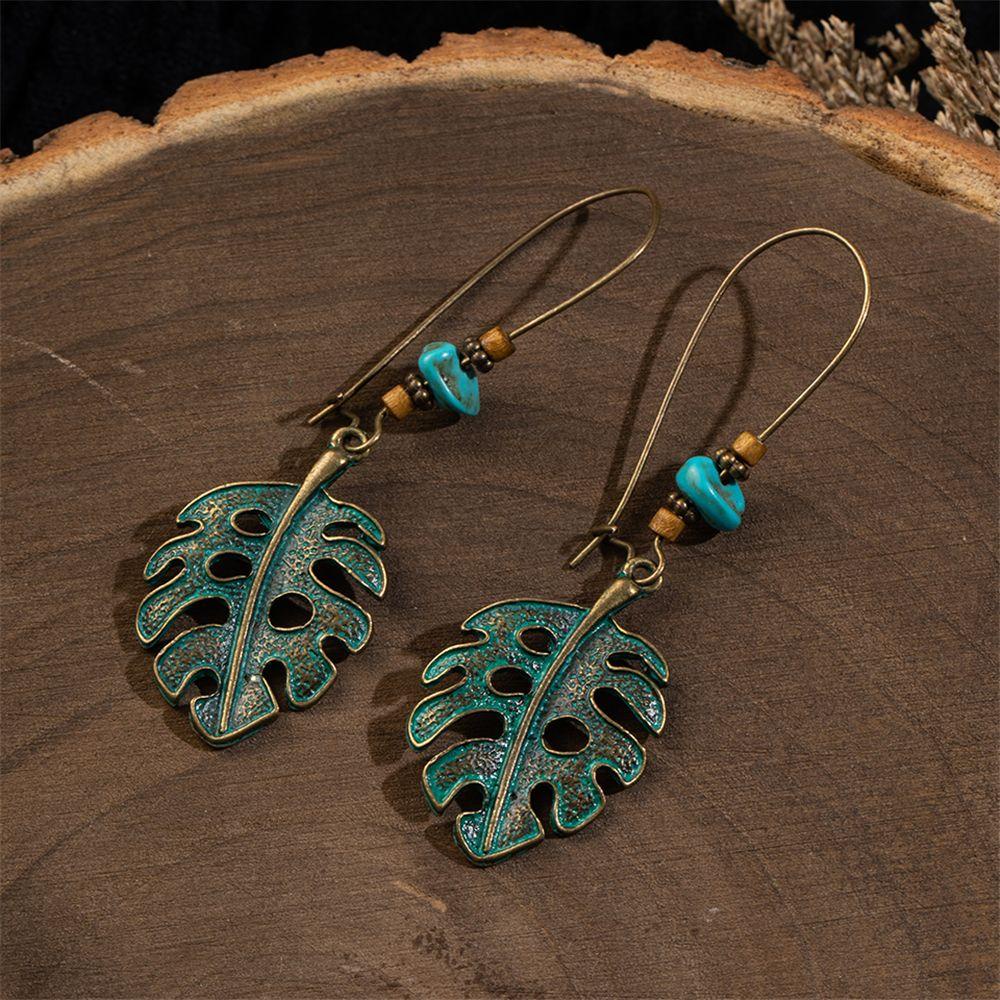 Nanas 1pasang Menjuntai Drop Earrings Perhiasan Perempuan Berlian Boho Vintage Manik-Manik