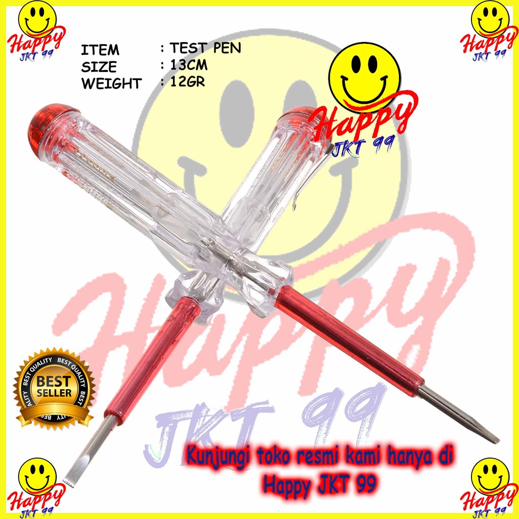 [ HAPPY JKT 99 ] TEST PEN TESPEN PES PEN LISTRIK OBENG 2 IN 1 2IN1