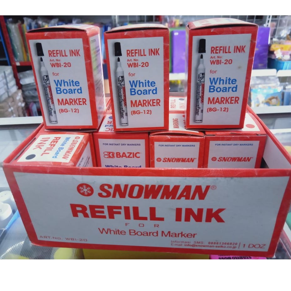 

tinta refill spidol snowman whit board warna hitam