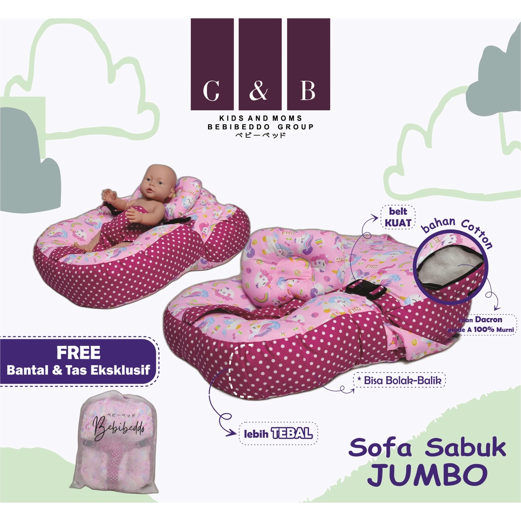 PREMIUM KASUR BAYI MULTIFUNGSI SOFA BAYI DENGAN GESPER SAFETY BELT PREMIUM TEBAL FREE BANTAL PEYANG CROWN