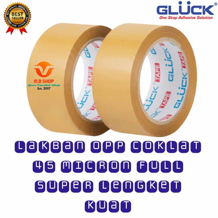 

PEREKAT-PENGIKAT- PROMO LAKBAN OPP BENING 2 INCH GLUCK YLW 100 YARD NO DAIMARU NO NACHI - COKELAT