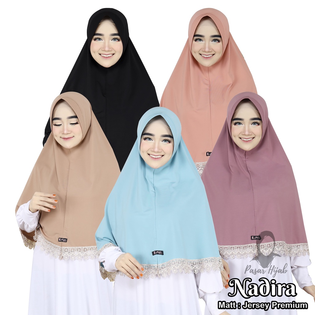 Jilbab Instan Nadira Jumbo Hijab Instan Jersey Premium Kerudung Bergo Pasar Hija'b