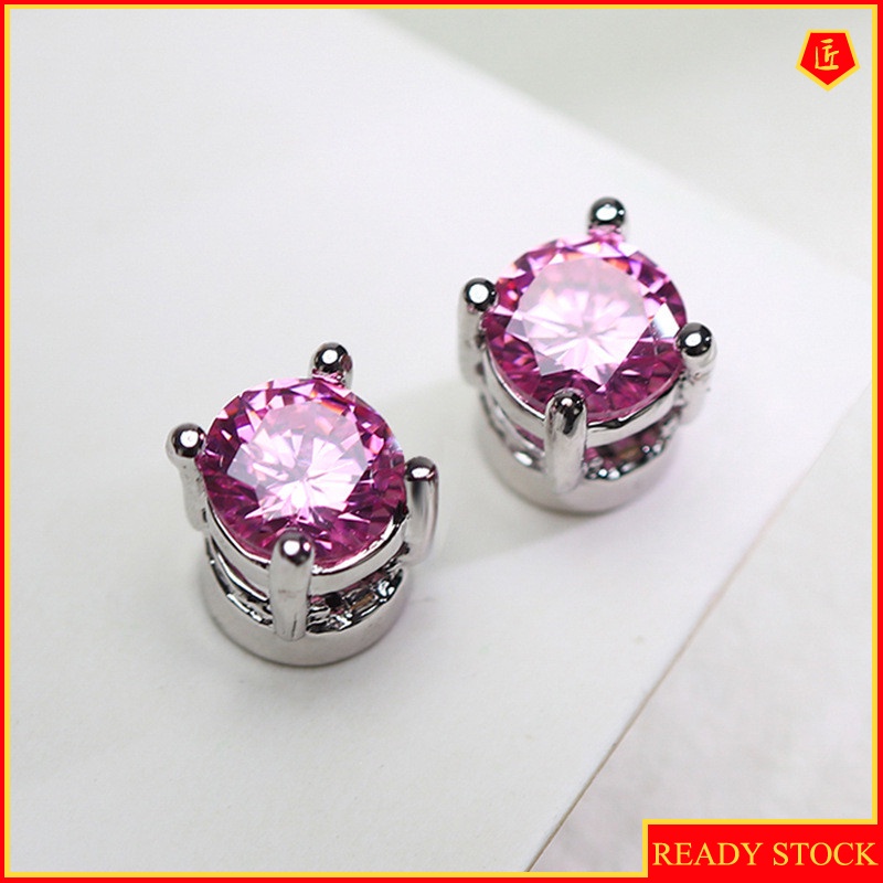 [Ready Stock]Fashion Multicolor Gem Magnet Ear Studs