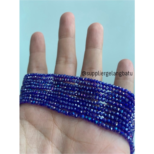 Crystal Ceko 2mm BLUE QUARTZ metallic biru kuarsa metal kristal import