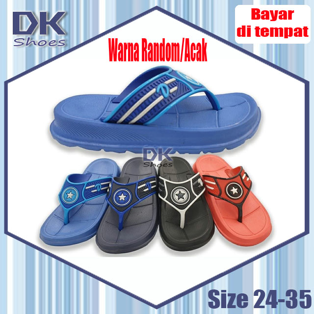 Sandal anak cowok Dua Kaki 24-35 / Sandal Jepit Santai Karakter Anak Laki / Sandal Karet /Sandal Sehari-hari Anak Laki