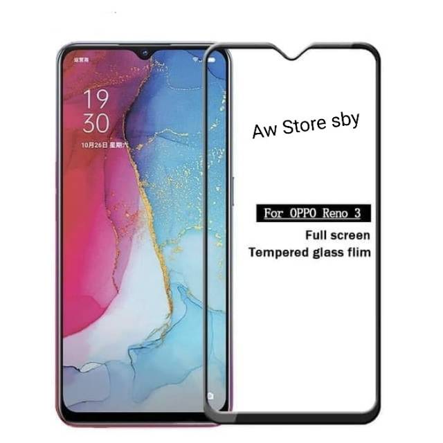 Premium glass oppo reno 3 anti gores full cover