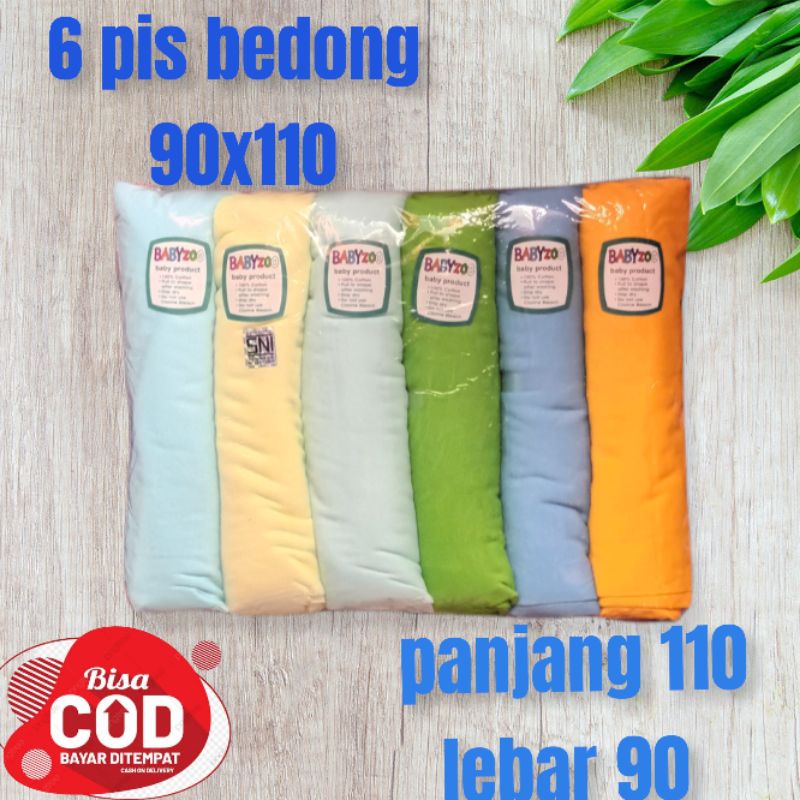 3 pis bedong polos 90x110 bahan dabelnit