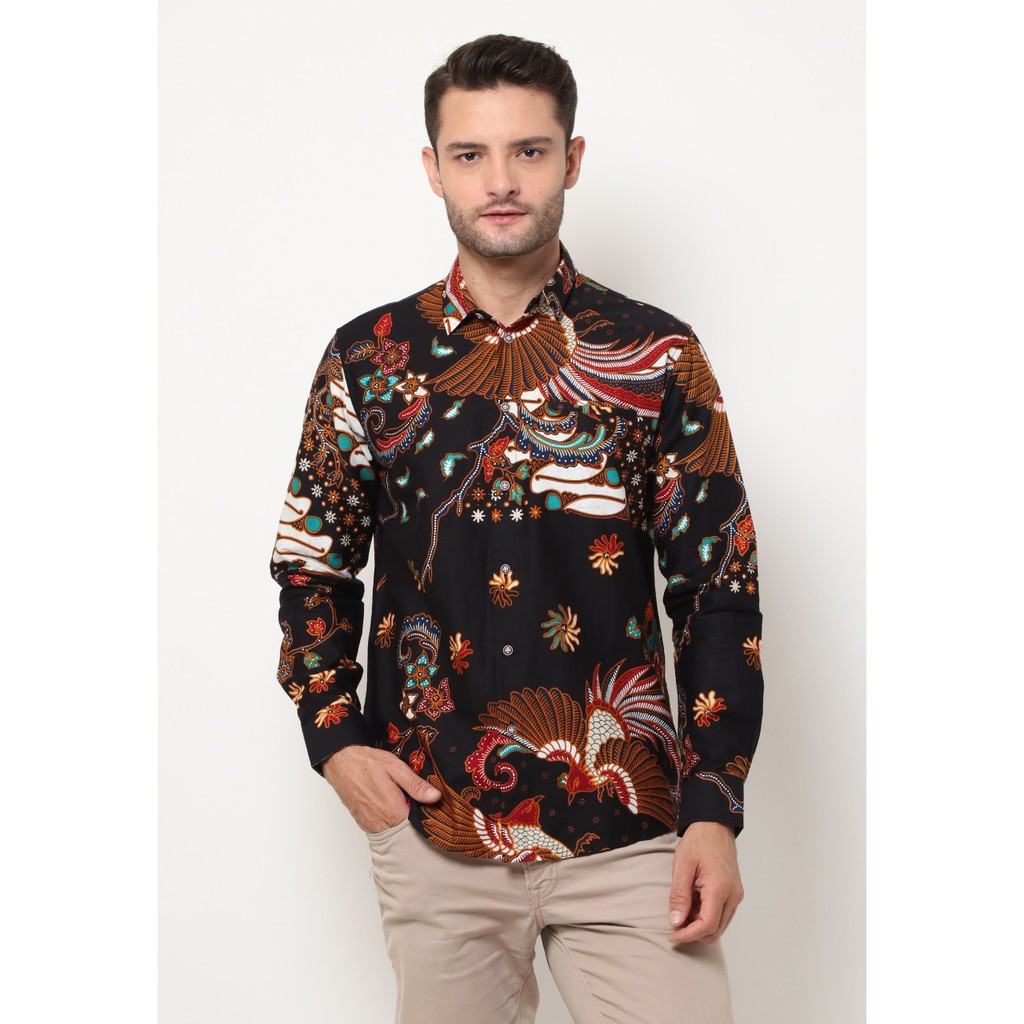 M231 Kemeja Pria Batik Panjang Hijau 1509b