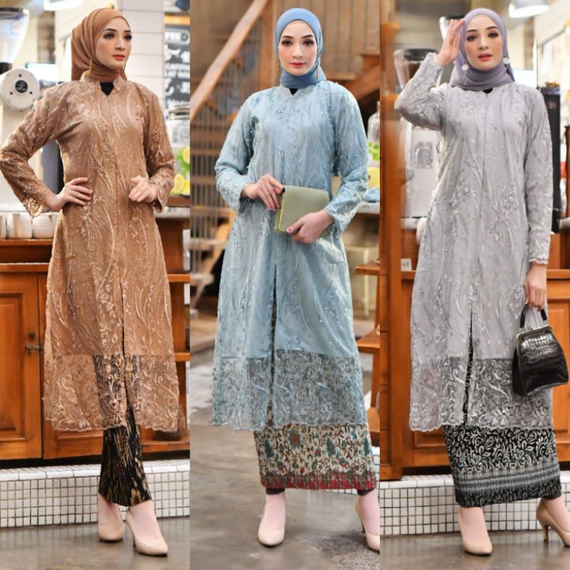 Hanania Kebaya // Tunik Tulle busui Resleting Depan // Tunik Ai Kebaya Modern // Set Tunik Tulle Busui // Set Kebaya Lamaran // Set Tunik Tulle Kebaya Pesta