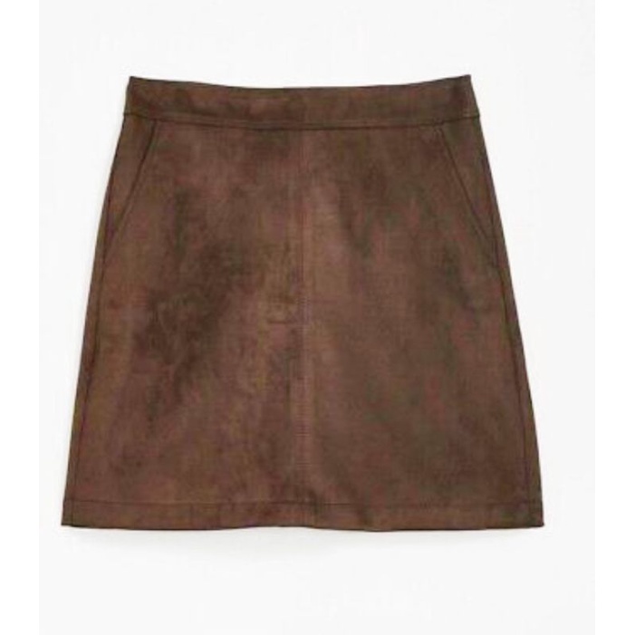 Loft faux suede mini skirt in dark brown