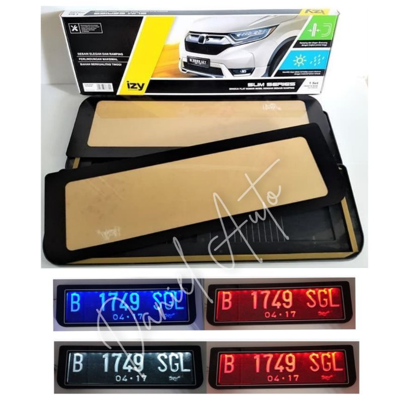 Tatakan / dudukan plat nomor mobil mika izy + lampu led